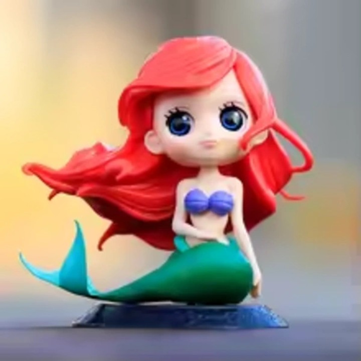 Figurina PVC, jucarie colectie Princess Q Posket, personaj Ariel (Mica Sirena), 14-16 cm, detaliu pictat, Multicolor, 1 buc