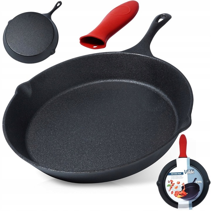Vilde Cast Line öntöttvas serpenyő, fekete, 30 cm, multifunkcionális