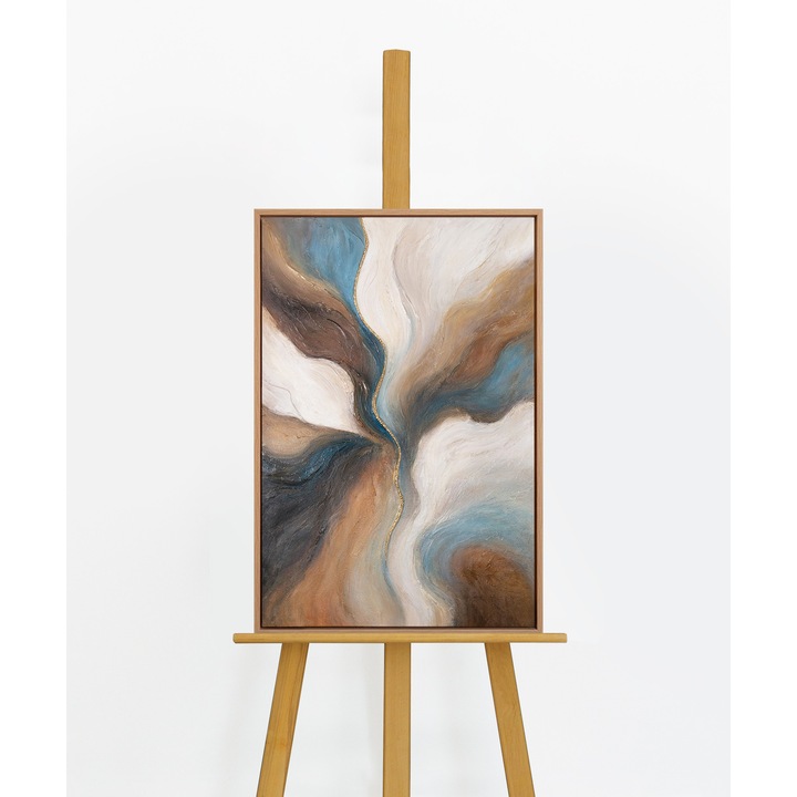Tablou pictat manual "Passage of Time" – 60x40 cm, panza, acril, rama decorativa
