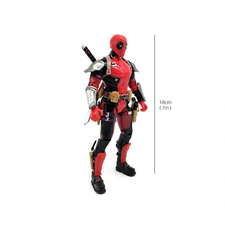 Deadpool akciófigura, gyűjtői játék, PVC, 18 cm, piros/fekete, 1 db