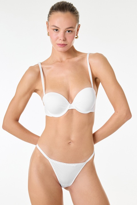 KOTON, Chiloti tanga cu model uni, Alb