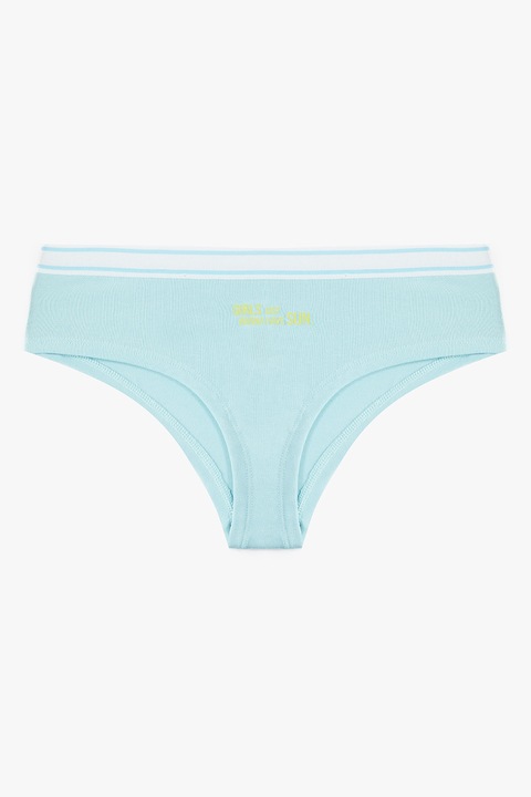 KOTON, Chiloti hipster cu imprimeu text, Albastru pastel