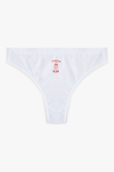 KOTON, Chiloti hipster tanga din amestec de bumbac, Alb