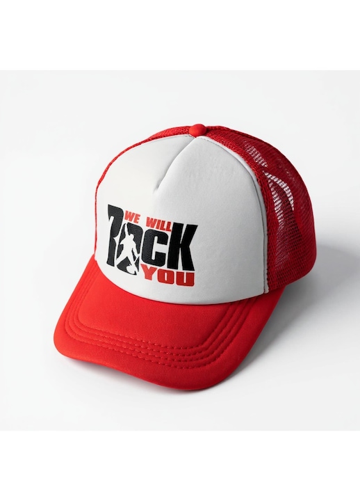 Sapca personalizata - We will rock you, Rosu