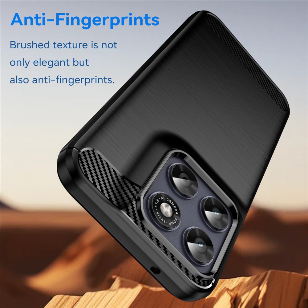 Husa pentru Motorola Moto G87 / G77 / G67 - Techsuit Carbon Silicone - Black
