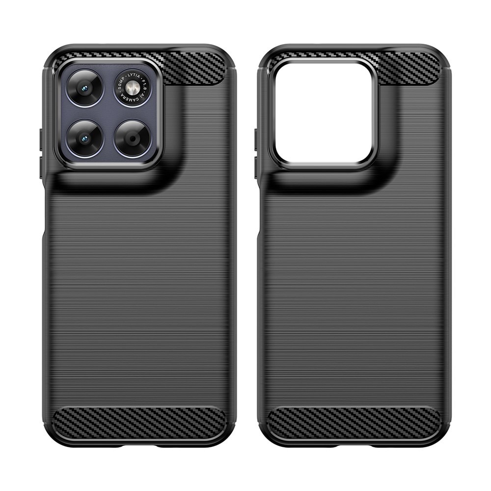 Husa pentru Motorola Moto G87 / G77 / G67 - Techsuit Carbon Silicone - Black