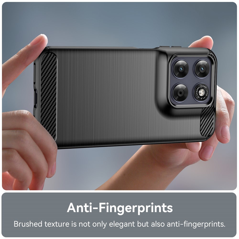 Husa pentru Motorola Moto G87 / G77 / G67 - Techsuit Carbon Silicone - Black