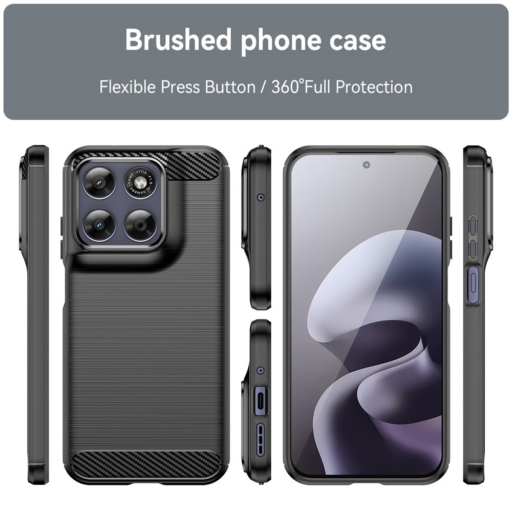 Husa pentru Motorola Moto G87 / G77 / G67 - Techsuit Carbon Silicone - Black