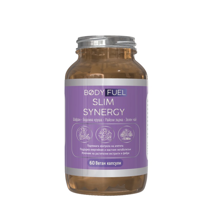 Хранителна добавка BodyFuel Slim Synergy за контрол на теглото и метаболизма, 60 веган капсули