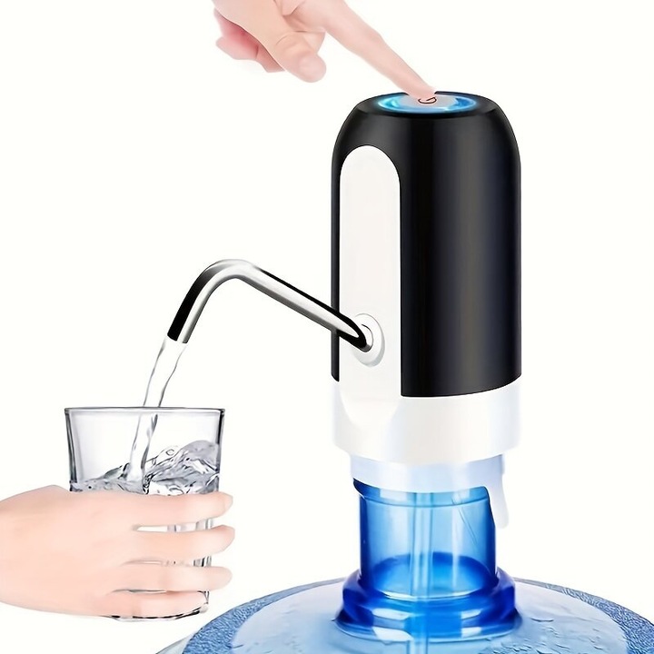 Pompa electrica apa USB reincarcabila, negru, 11-19L, compacta