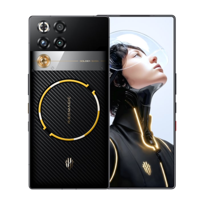 Telefon mobil Nubia Redmagic 11 Pro Golden Saga Limited Edition, 144Hz Gaming, 24GB RAM, 1TB, Snapdragon 8 Elite Gen 5, 6.85" AMOLED Full Screen, Dual-Sim, Auriu