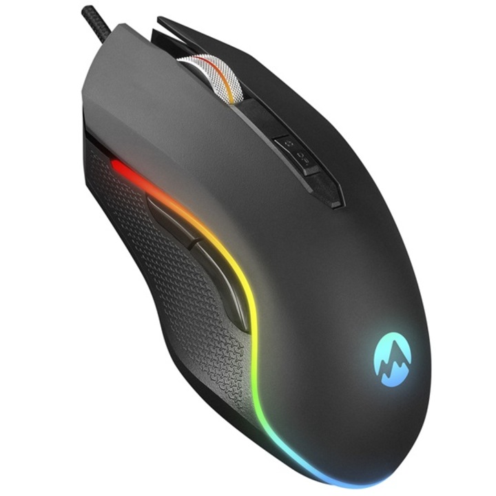 Everest SM-F09 TITANIO черен RGB Геймърска Мишка