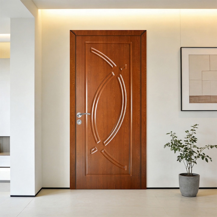 Usa interior din MDF Karma-170, reversibila, toc si accesorii incluse, stejar inchis, 70 x 200 cm