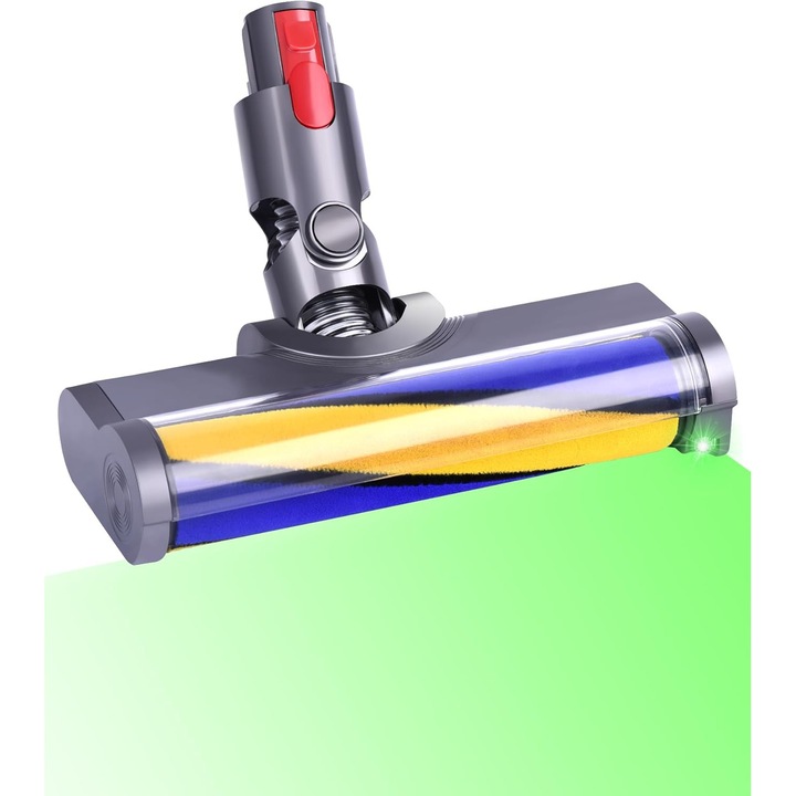 Perie pentru Dyson V15 V11 V10 V8 V7 Cap de perie cu lumini laser verzi Perie de inlocuire pentru aspirator cu rola moale pentru podele dure si parchet