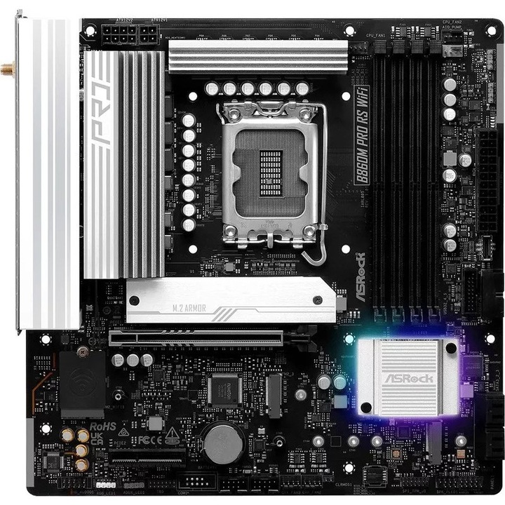 Placa de baza 1851 AsRocK B860 MicroATX DDR5 WiFi6e BT5.3 B860M Pro RS