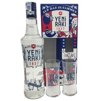 Pachet Yeni Raki cu 2 pahare 45% 0.7L