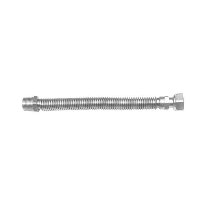 Racord gaz, extensibil, inox inoxidabil, 1/2", filet interior- exterior, 100 - 200 cm
