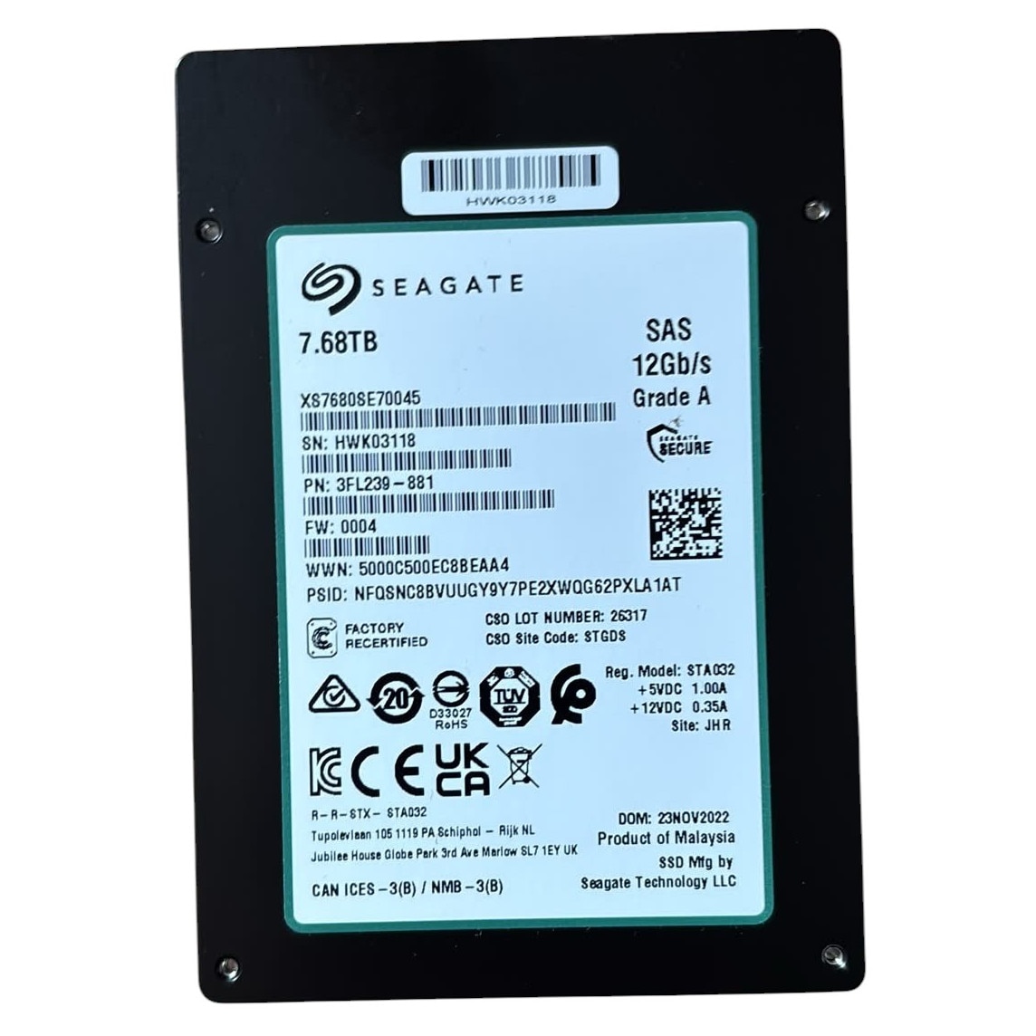 SSD, Intel, D7 P5520 U.2 1,92 TB PCI Express 4.0 TLC 3D NAND NVMe