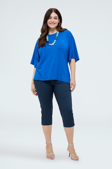 Fiorella Rubino, Pantaloni trei sferturi cu croiala conica, Bleumarin, XS