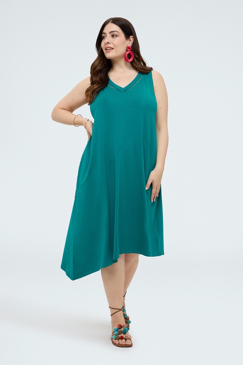 Fiorella Rubino, Rochie asimetrica cu decolteu in V, Bleumarin