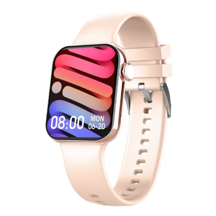 Smartwatch Maxcom FW26 Oxygen Pro, 1.86" kijelző, IP67, Bluetooth, Egészségfigyelés, Rózsaszín