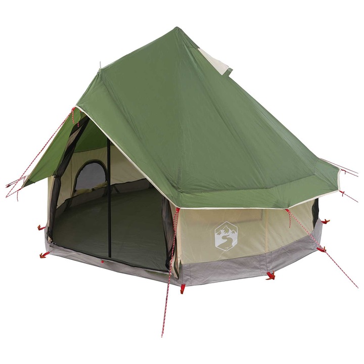 vidaXL Tipi sátor tetővel Zöld 250 x 250 cm Poliészter és acél 42028719