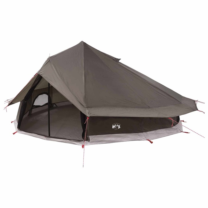 vidaXL Tipi sátor Barna Szürke 800 x 800 x 430 cm Poliészter és acél 42029021