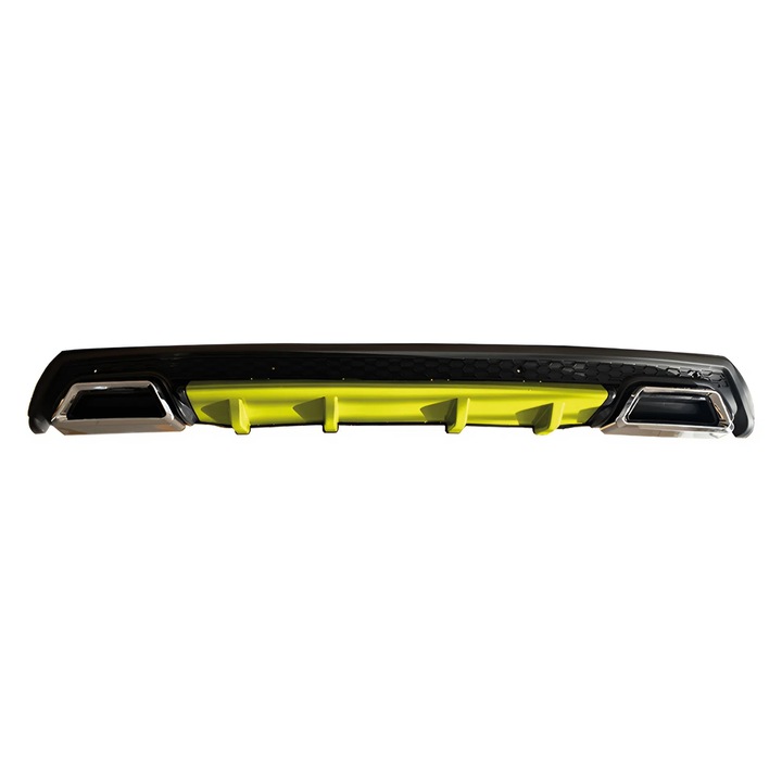 Renault Symbol 2002-2008, Ford Mondeo Mk4 2007-2014 és Seat Cordoba 2002-2009 Diffúzor Sárga Színű ABS Műanyag Hátsó Lökhárító Stílus Kiegészítő