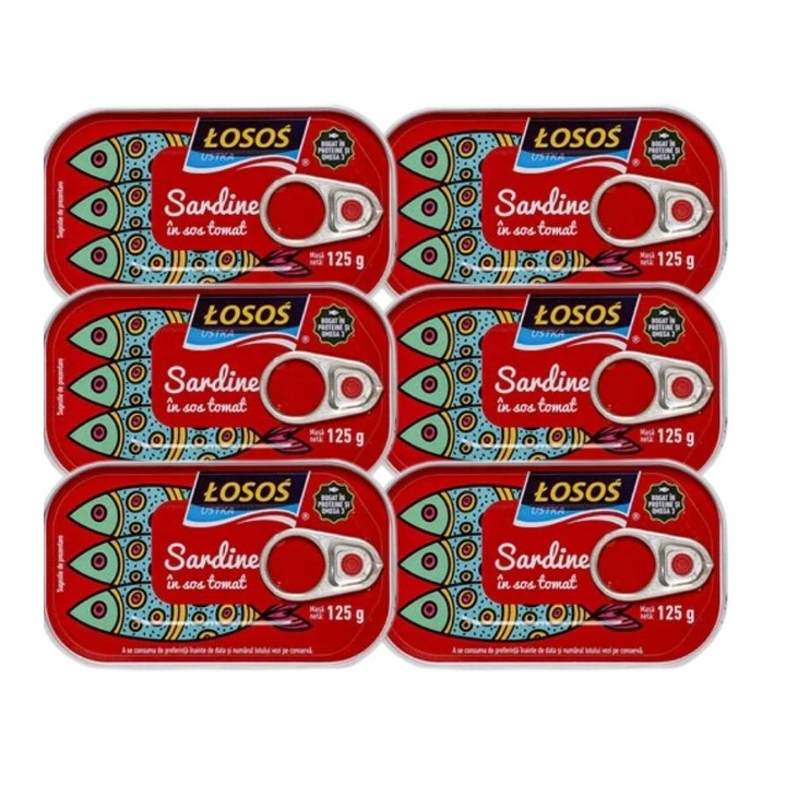 Pachet 6x Losos-Sardine in sos tomat 125g