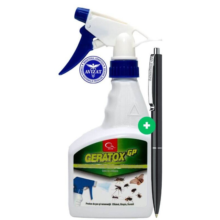 Geratox GP Insecticid Lichid Universal 500 ml, Solutie Profesionala pentru Gandaci, Tantari, Muste si Furnici si Pix Schneider