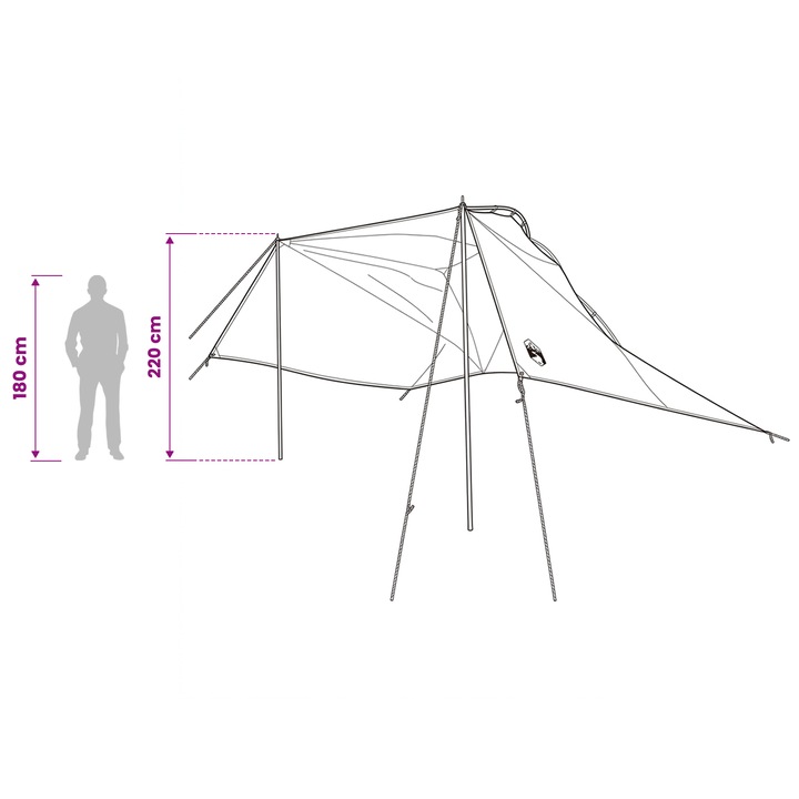 Cort pentru masina cu acoperis vidaXL, Gri si Portocalie 350 x 250 cm