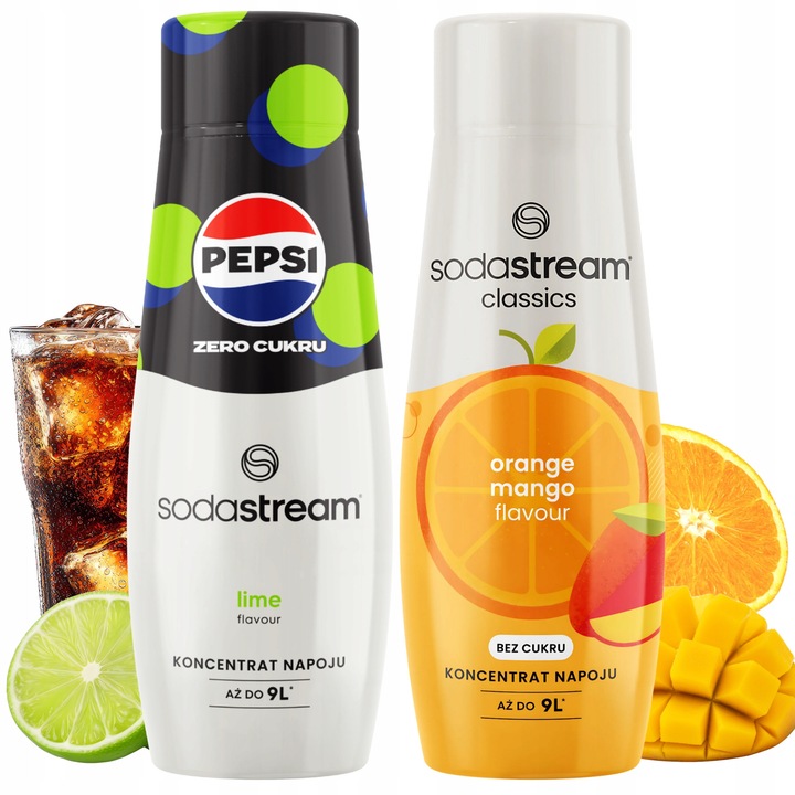 Concentrate pentru aparatul de carbonatare SodaStream: Pepsi MAX Lamaie verde + Portocala si Mango