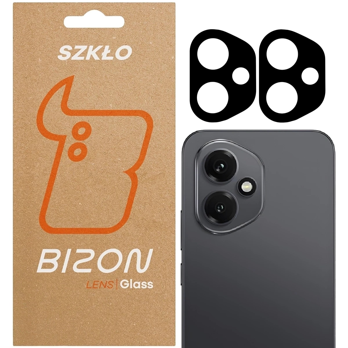 Set 2 folii sticla securizata camera foto Bizon Glass Lens compatibile cu Honor 400, Negru