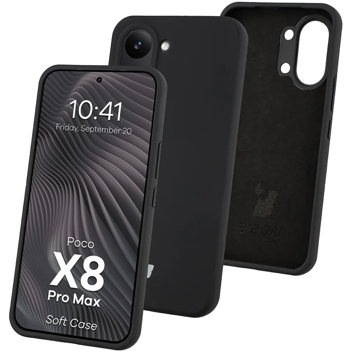 Husa Bizon Soft Case pentru Xiaomi POCO X8 Pro Max, negru