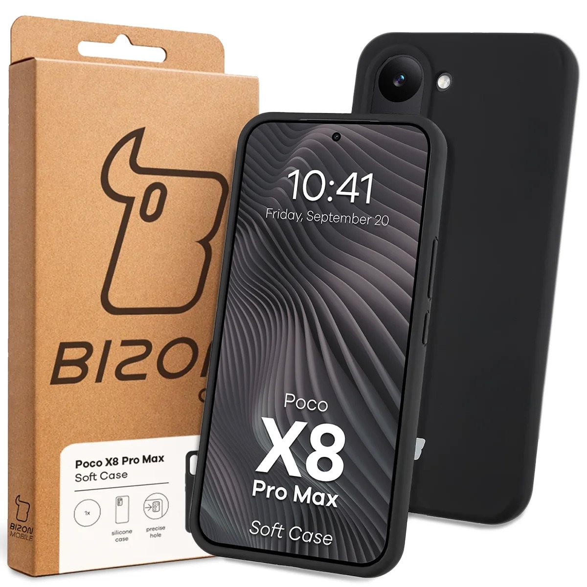 Husa Bizon Soft Case pentru Xiaomi POCO X8 Pro Max, negru
