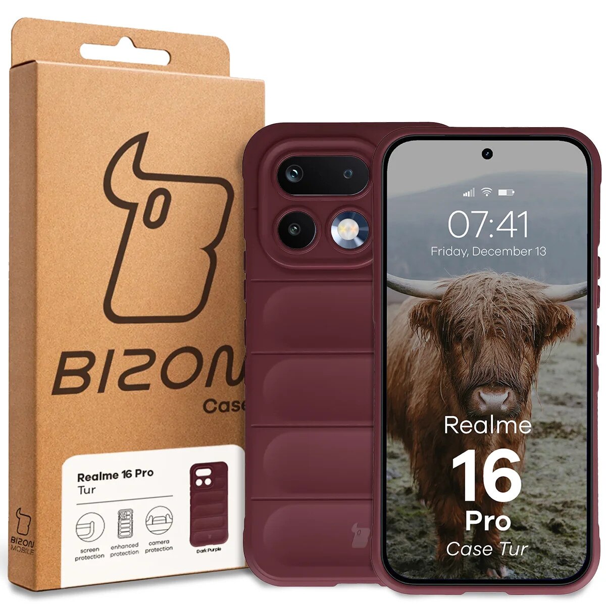 Husa Bizon Case Tur pentru Realme 16 Pro 5G, Rosu inchis