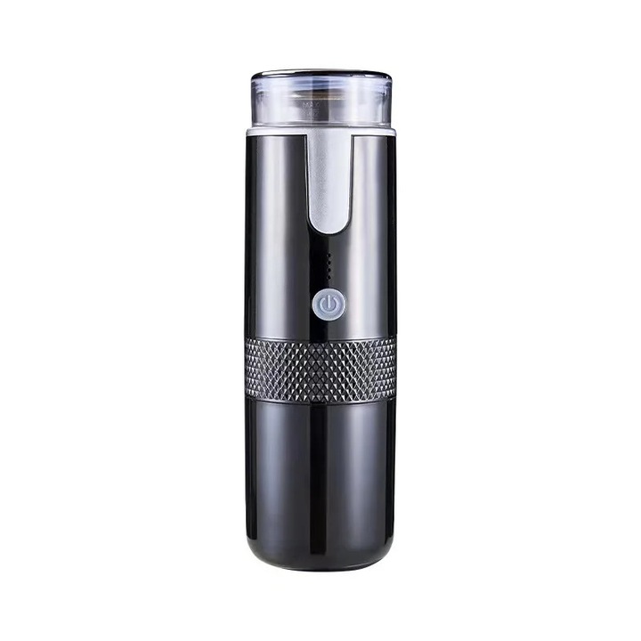 Espressor portabil / cafetiera de calatorie cu baterie reincarcabila, automat, alimentare auto si priza, preparare espresso 45ml, negru, 1 buc