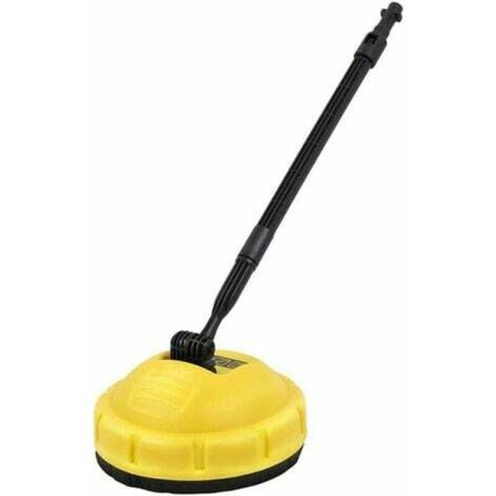 Perie rotativa/duza rotativa pentru aparat de spalat cu presiune, compatibila cu seria Karcher K prin adaptor, compatibila cu manere bayonet Lavor/Vax/Parkside, maner lung pentru suprafete verticale si orizontale, galben, 1 buc