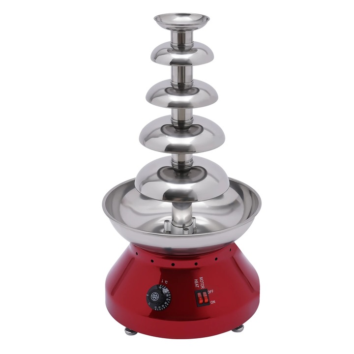 Fantana de ciocolata, Aparat fondue electric, 5 niveluri, 230 W, 220 V, stecher UE, pentru nunta, petreceri, bufet
