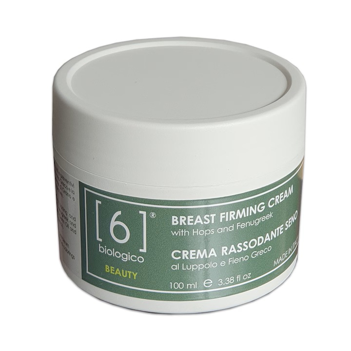 Crema pentru Fermitatea Sanilor si Prevenirea Vergeturilor 100% Naturala, Tonifiere, Elasticitate si Hidratare Intensa, cu Fenicul Grecesc, Hamei, Salvie si Rodie, Produs Vegan, 6biologico, 100 ml
