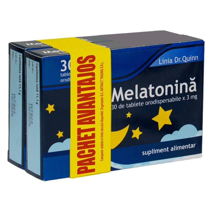 Pachet avantajos Melatonina 3mg * 30 tablete orodispersabile, Roserv Pharma