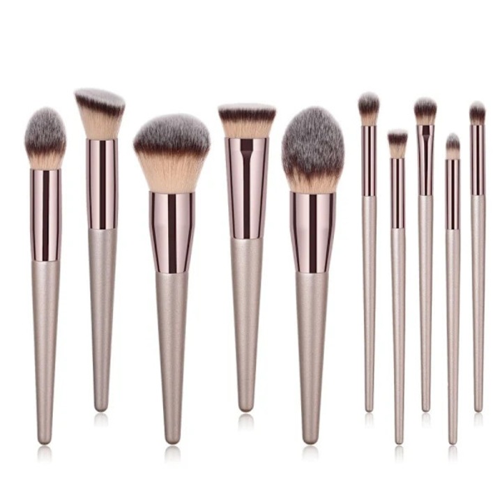 10 pensule de machiaj profesionale, set de machiaj - Rosé Rose Gold