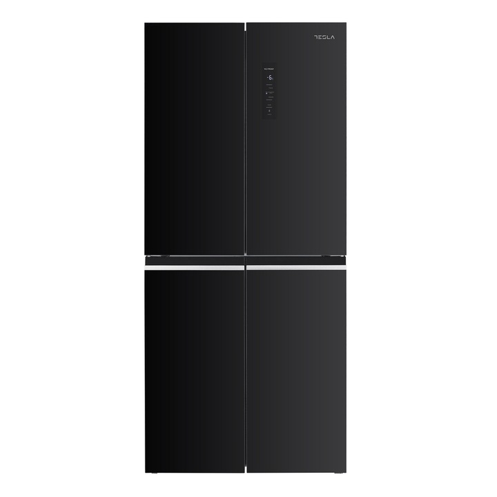 Side-by-side Tesla RM4700FHBE, 466L, Clasa E, No Frost, Inverter, Zona convertibila, Sticla Negru
