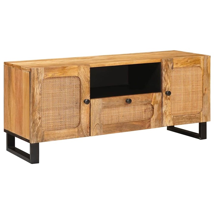 Cabinet TV vidaXL, cu sertar Maro 105 x 33 x 46 cm Lemn de mango solid