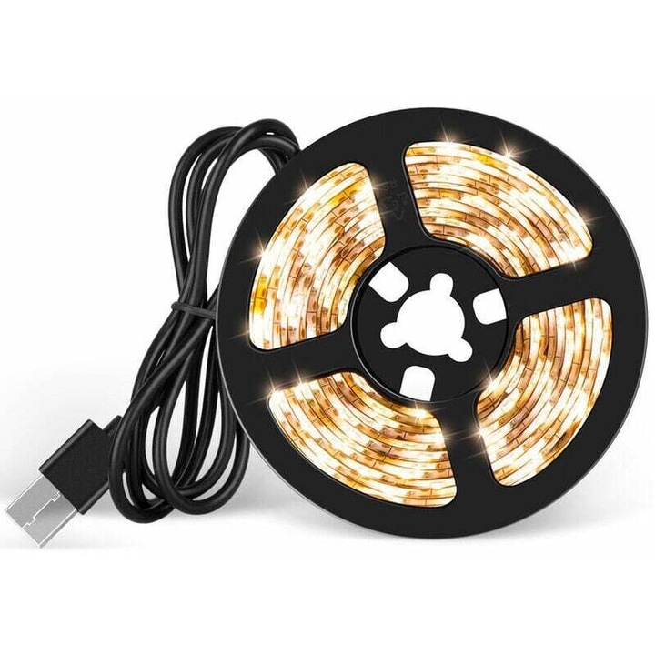 Banda LED 6M 2835, alb cald, USB, set 2 buc