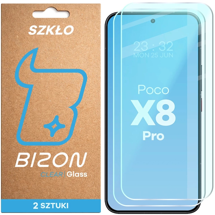 Sticla de protectie Bizon Glass Clear Duo pentru Xiaomi POCO X8 Pro, 2 bucati