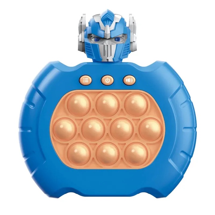 Joc interactiv Pop-It Consola, antistres, cu sunete si lumini, Robotel Albastru, ETOY®