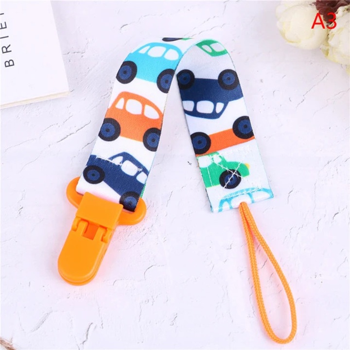 Lant suzeta sau jucarie cu clips, imprimeu cu masinute, ETOY®