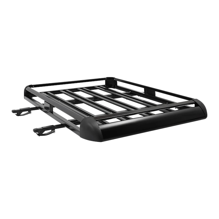 Portbagaj auto plafon, Cos portbagaj plafon, Lungime 140 cm, Aluminiu, Capacitate 150 kg, Compatibilitate universala, Negru