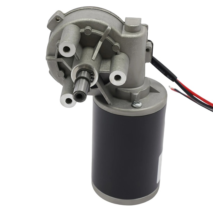 Motor cu reductor DC 24V, D63R-2460-220R, Angrenaj hipoid, 60 W, 220 rpm, Cuplu mare, Reversibil, Ø63 mm
